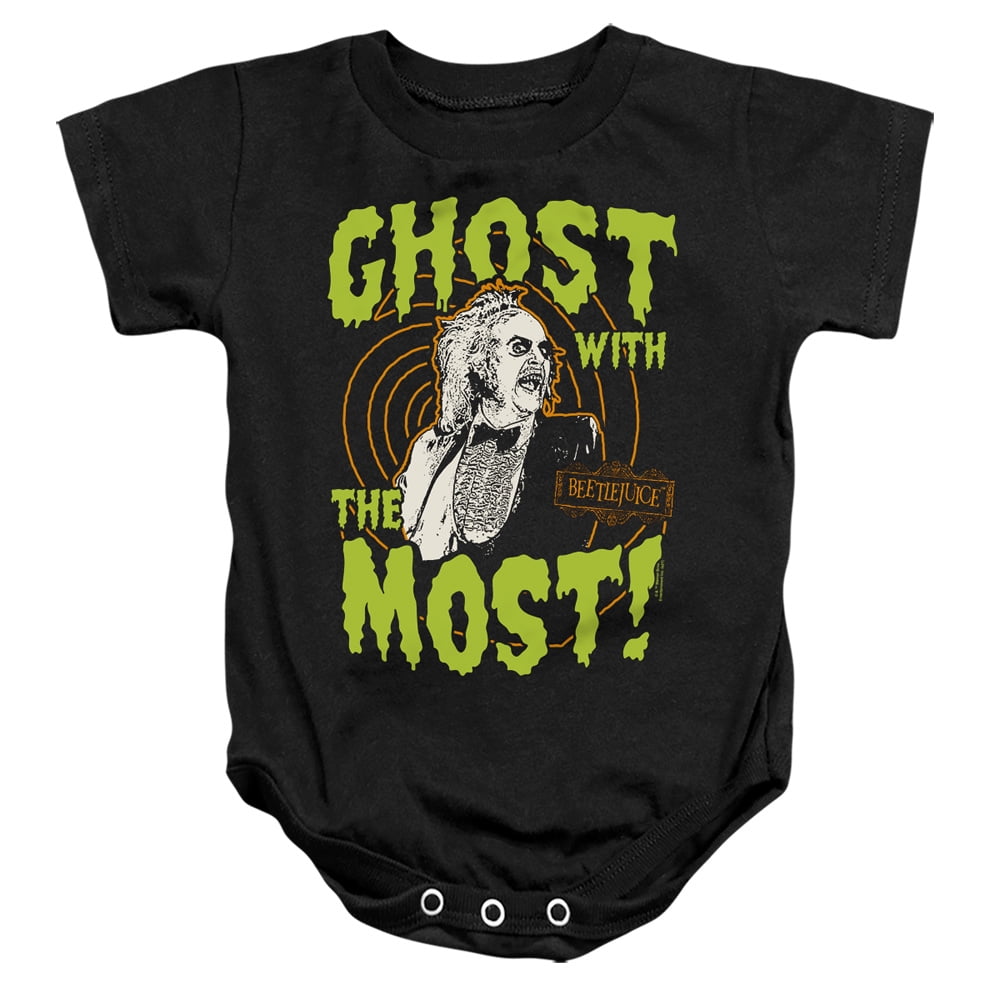 Beetlejuice Ghost Unisex Infant Snap Suit for Baby (12 Months), Black
