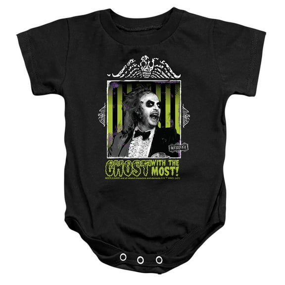 Beetlejuice Ghost With The Most Unisex Infant Snap Suit for Baby (12 Months) Black