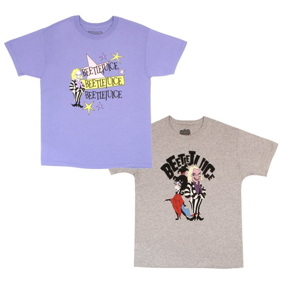 Beetlejuice Girls Pack Short Sleeve T-shirt Set For Kids (Sizes XS-XL)