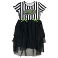 thumbnail image 1 of Beetlejuice Girls White Striped Tulle Halloween Dress XL (14), 1 of 2
