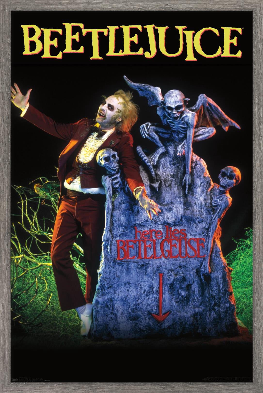 Beetlejuice - Grave Wall Poster, 14.725" x 22.375", Framed
