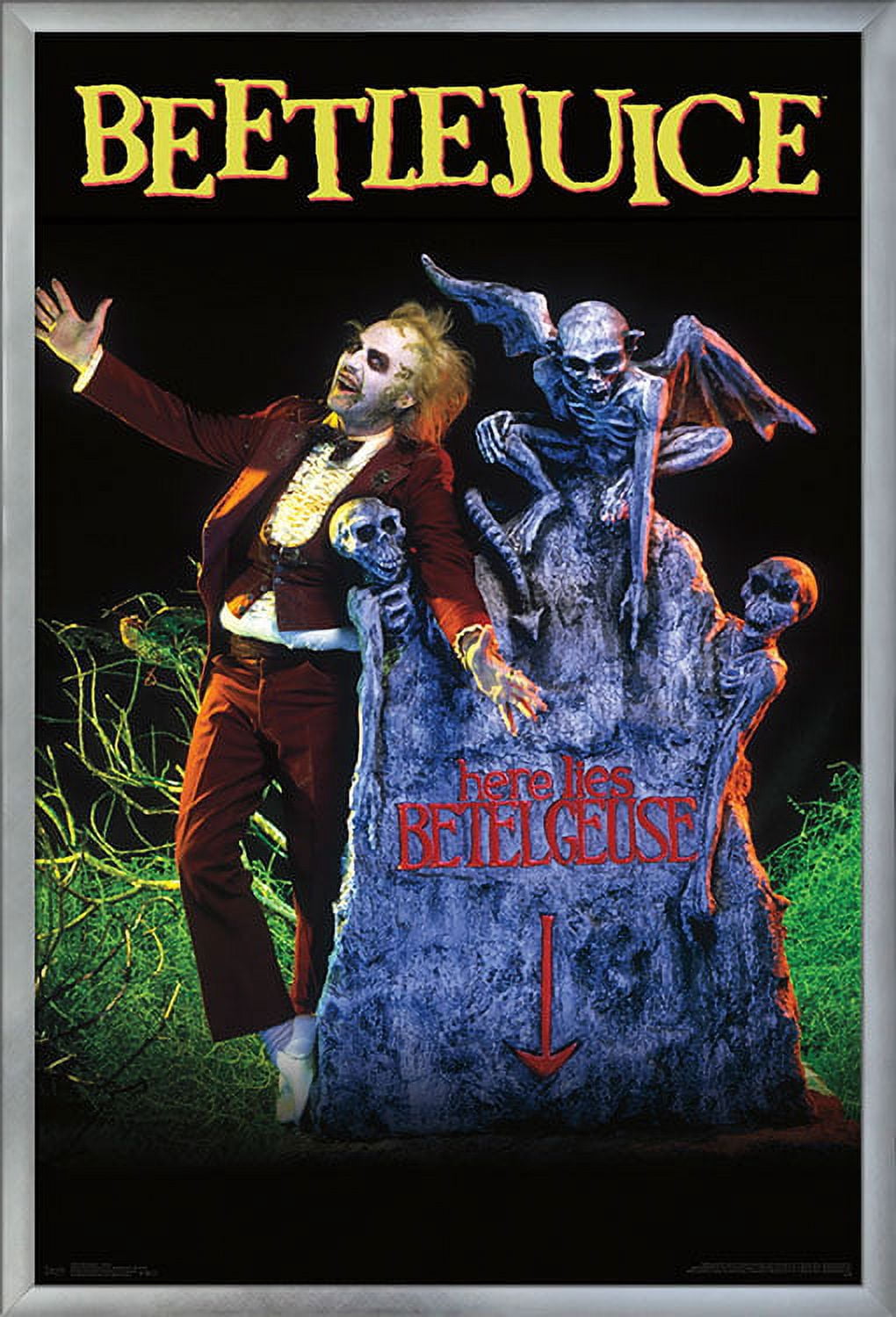 Beetlejuice - Grave Wall Poster, 22.375" x 34", Framed