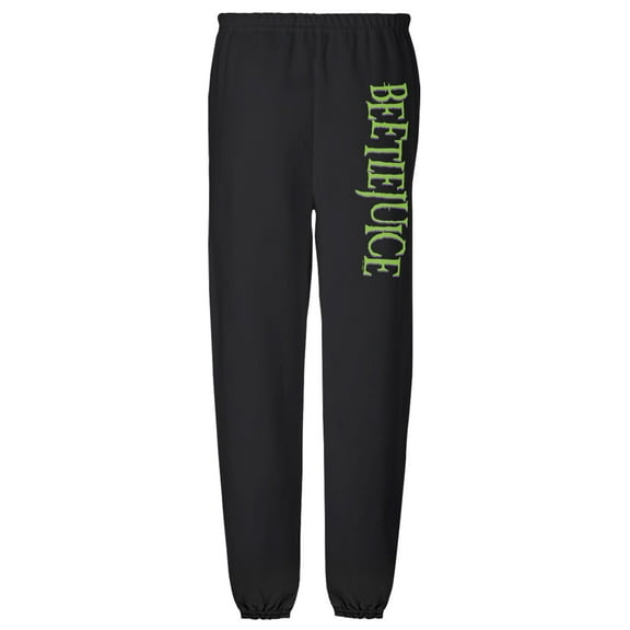 Beetlejuice Green Logo Mens Jogger Sweatpants, Black, 2X-Large