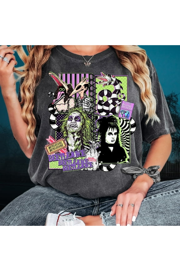 Beetlejuice Halloween Shirt Adult, Adult Halloween Shirt, Horror Shirts Adults, Horror Halloween Shirt, B, Unisex Tshirt Size Xl New|Funny Birthday Cotton Tee Vintage Gift For Men Women