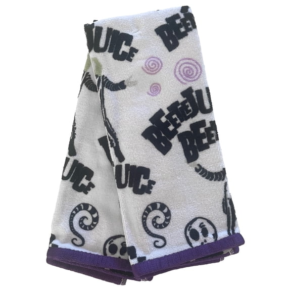 Beetlejuice Halloween Themed Hand Towel Set,  2 Plush Towels