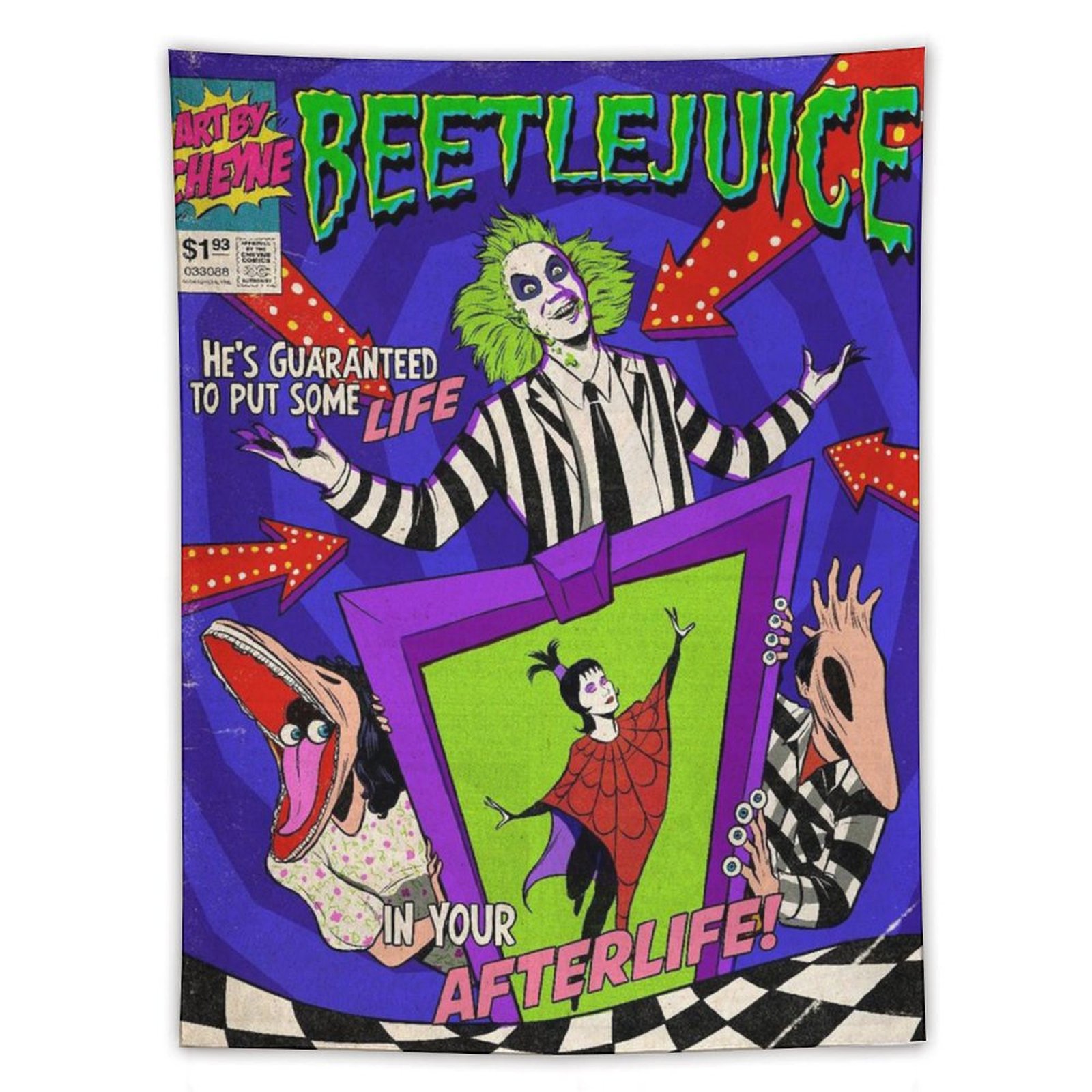 Beetlejuice Halloween decoration indoor Tapestry for bedroom Dorm Room