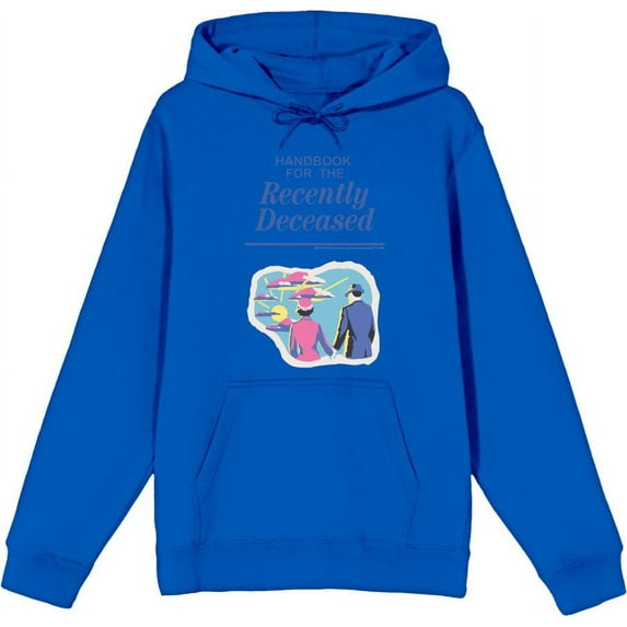 Beetlejuice Handbook For The Recently Deceased Adult Blue Long Sleeve Hoodie-Large