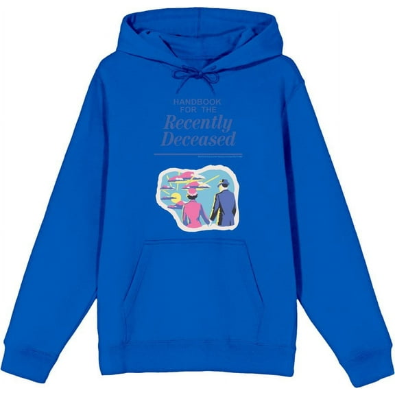 Beetlejuice Handbook For The Recently Deceased Adult Blue Long Sleeve Hoodie-Medium