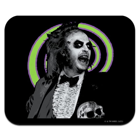 Beetlejuice Headshot Low Profile Thin Mouse Pad Mousepad