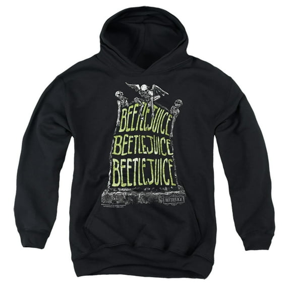 Beetlejuice Headstone Name Kids Pull-Over Hoodie (Small) for Youth Boys and Girls, Black
