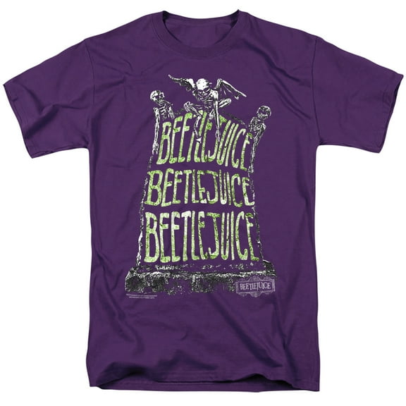 Beetlejuice Headstone Name Unisex Adult T-Shirt, Purple, Small
