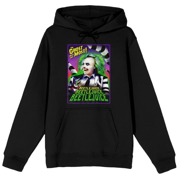 Beetlejuice Horror Movie Juniors Black Graphic Hoodie-M