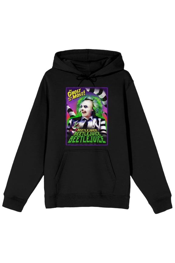 Beetlejuice Horror Movie Juniors Black Graphic Hoodie-XL