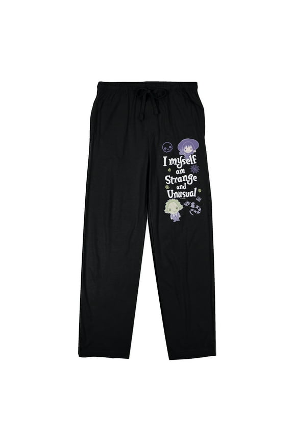 Beetlejuice I Myself Am Strange And Unusual Women's Black Sleep Pajama Pants-Small