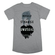 BIOWORLD Beetlejuice I Myself Am Strange and Unusual Women's Athletic Heather Night Shirt-Medium