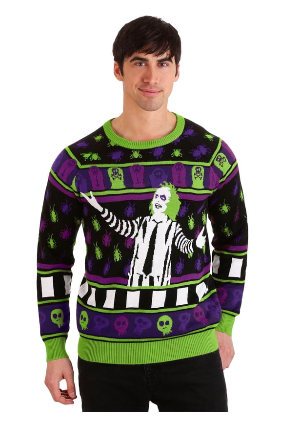 Beetlejuice It's Showtime! Adult Halloween Sweater