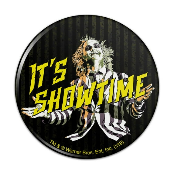 Beetlejuice It's Showtime Kitchen Refrigerator Locker Button Magnet