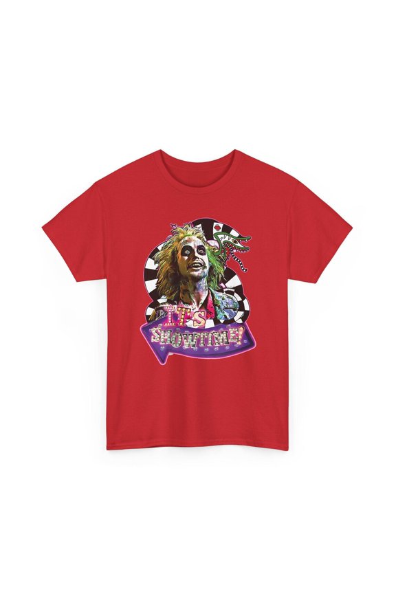 Beetlejuice It's Showtime Movie T-Shirt, Halloween Horror Fan Gift,Red Color,Size M