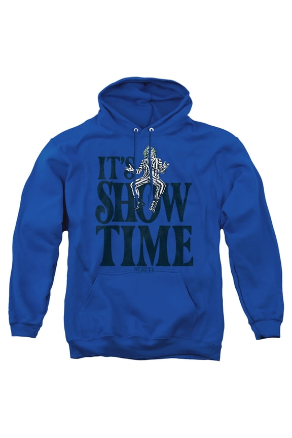 Its Showtime Text Unisex Adult Pull-Over Hoodie,Royal, Medium