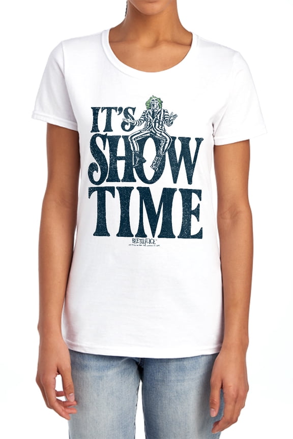 Its Showtime Text Women's T Shirt,White, 2X-Large