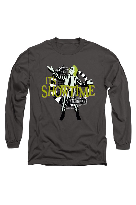 Its Showtime Unisex Adult Long-Sleeve T Shirt,Charcoal, Medium