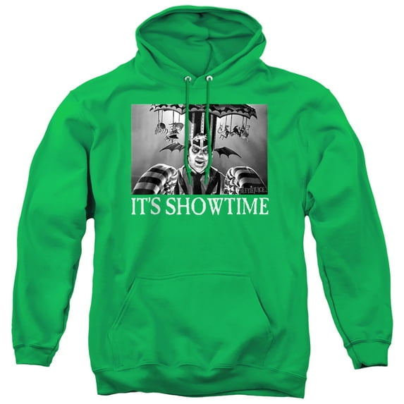 Beetlejuice Its Showtime Unisex Adult Pull-Over Hoodie,Kelly Green, 3X-Large