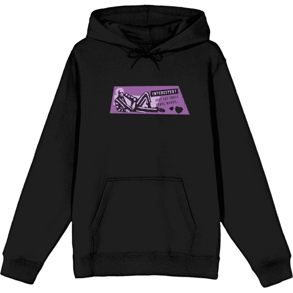 Beetlejuice "Just Say Those Words" Adult Black Long Sleeve Hoodie-Large