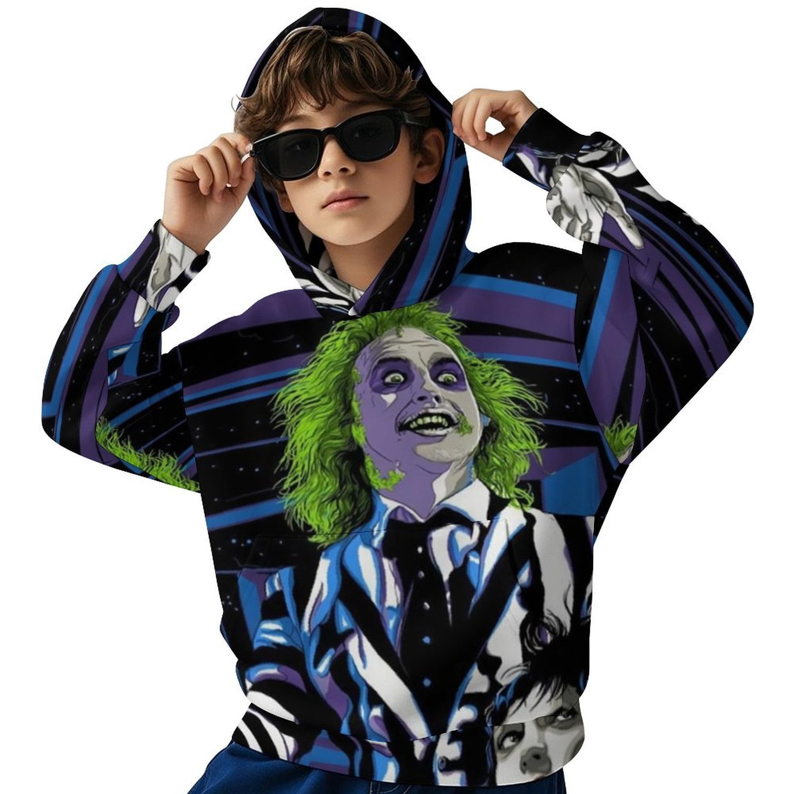 Beetlejuice Sweatshirt For Men - Official Tim Burton Merch, Black Crewneck With Print, Sizes S-XXL