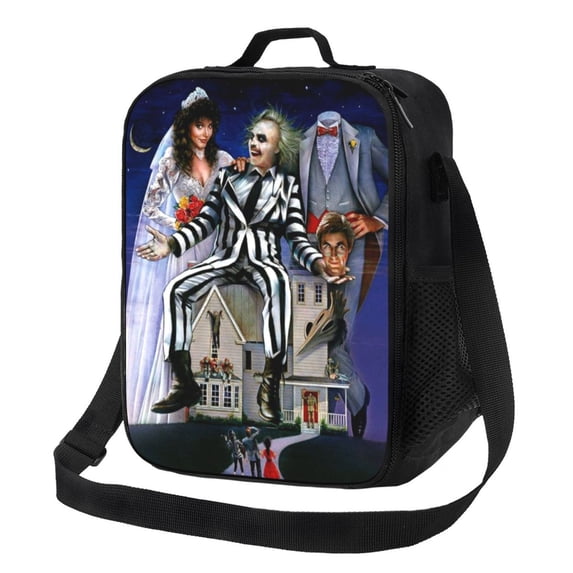 Beetlejuice Lunch Bag, Reusable Insulated Lunch Tote Bag, Portable Lunch Box For School Work Picnic, 10.5x8x4.5 Inch