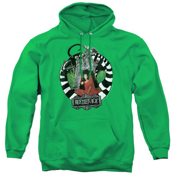 Beetlejuice Lydia With Worms Unisex Adult Pull-Over Hoodie,Kelly Green, X-Large