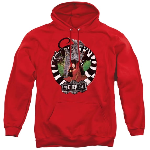 Beetlejuice Lydia With Worms Unisex Adult Pull-Over Hoodie,Red, Small
