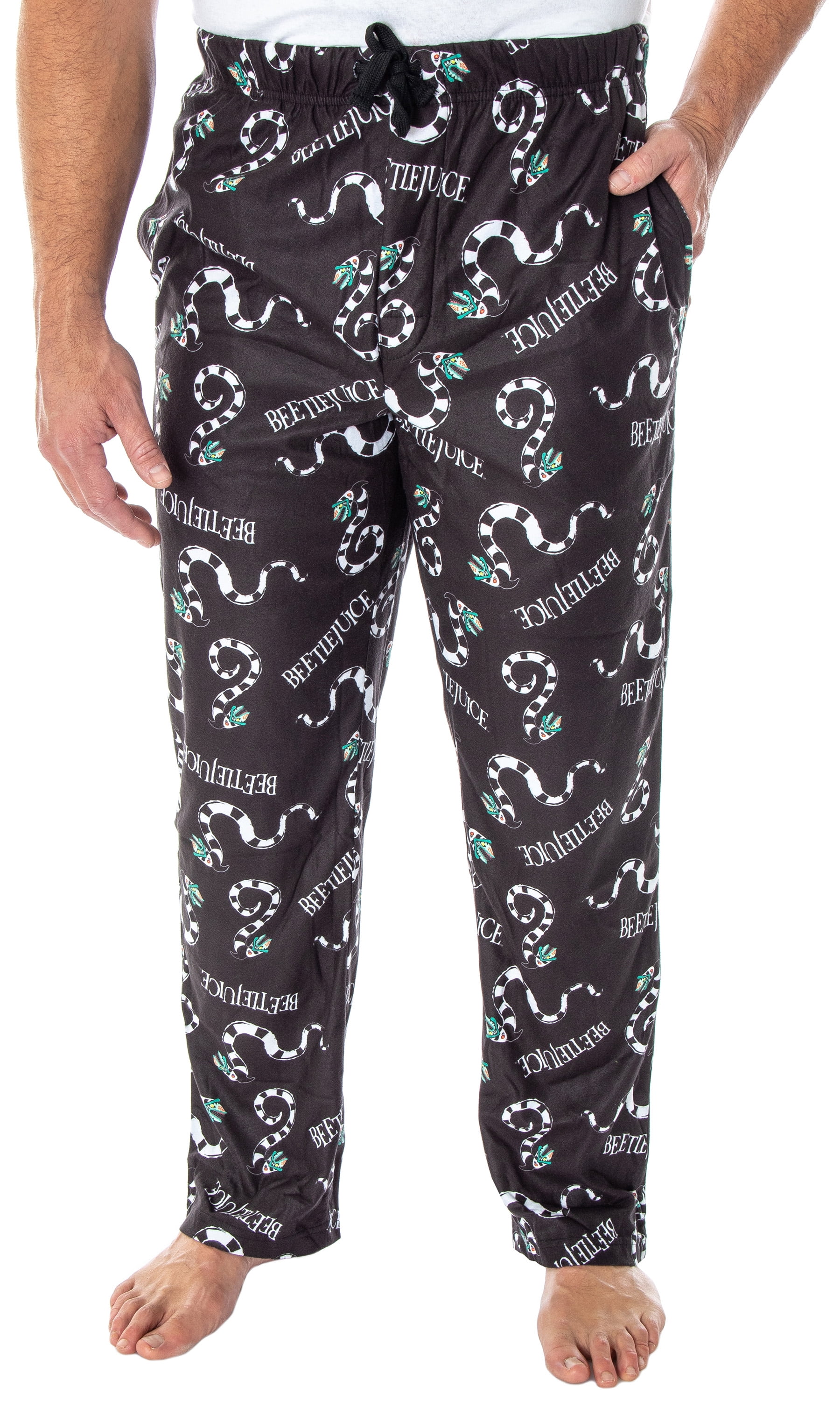 Beetlejuice Men's All-Over Print Sandworm Pattern And Logo Lounge Sleep Pajama Pants Sleepwear