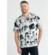 BEETLEJUICE Men's & Big Men's Print Button Up Shirt, Sizes S-3XL