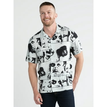 Beetlejuice Men's & Big Men's Print Button Up Shirt, Sizes S-3XL