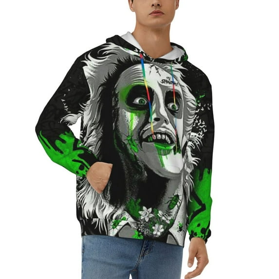 Beetlejuice Men's Hoodie With Color Drawstrings Sweatshirt Hooded Pullover Print Winter Coat Jacket 3x-Large