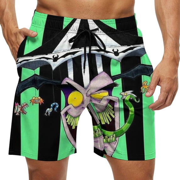 Beetlejuice Men's Swim Trunks Board Shorts Drawstring Elastic Waist Quick Dry Swimsuits Beach Shorts with Pockets 3XL