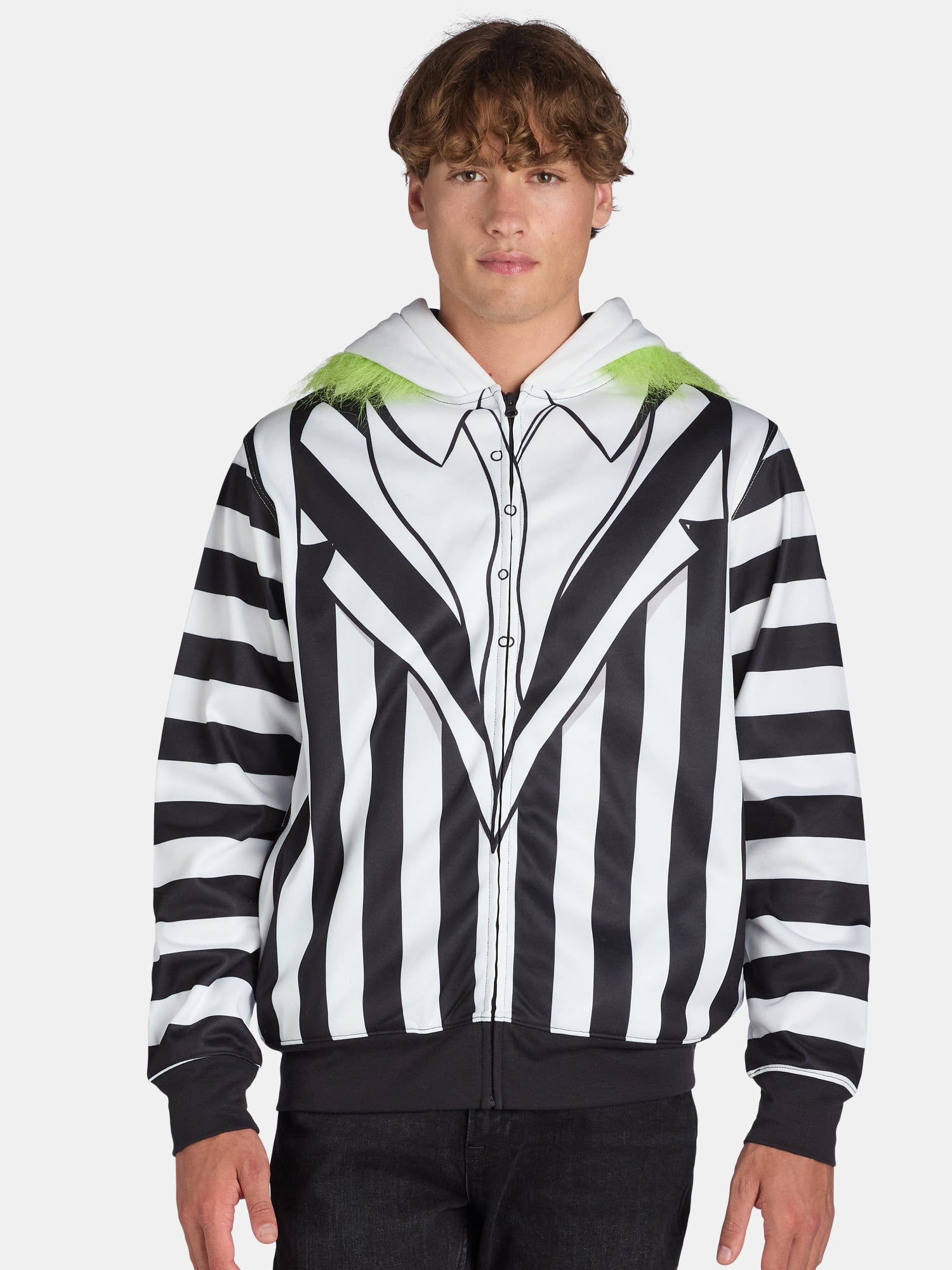 Beetlejuice Men’s and Big Men’s Graphic Zip Front Hoodie, Sizes XS-3XL