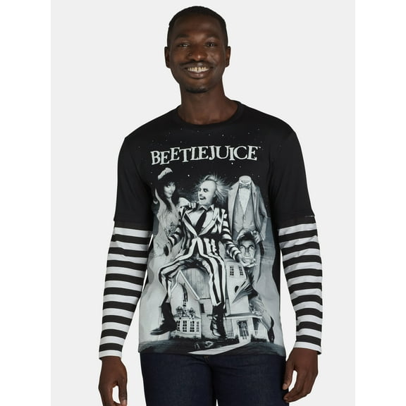 Beetlejuice Men's and Men's Big & Tall Poster Graphic Tee with Long Sleeves, Sizes S-3XL