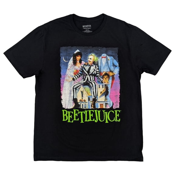 Beetlejuice Mens Black Graphic Tee Short Sleeve T-Shirt X-Large