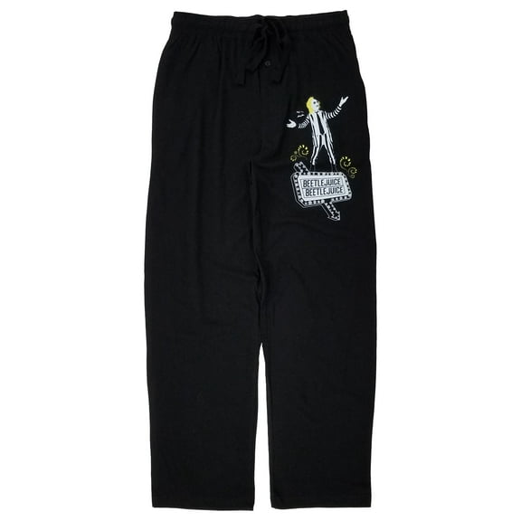 Beetlejuice Mens Black Knit Sleep Pants Lounge Pants Pajama Bottoms Large