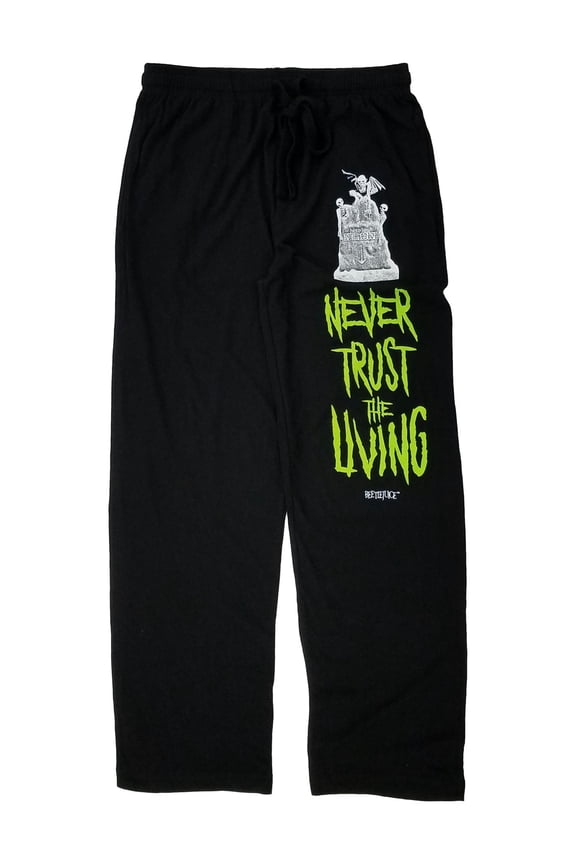Mens Black Never Trust The Living Sleep Pants Pajama Bottoms XXL