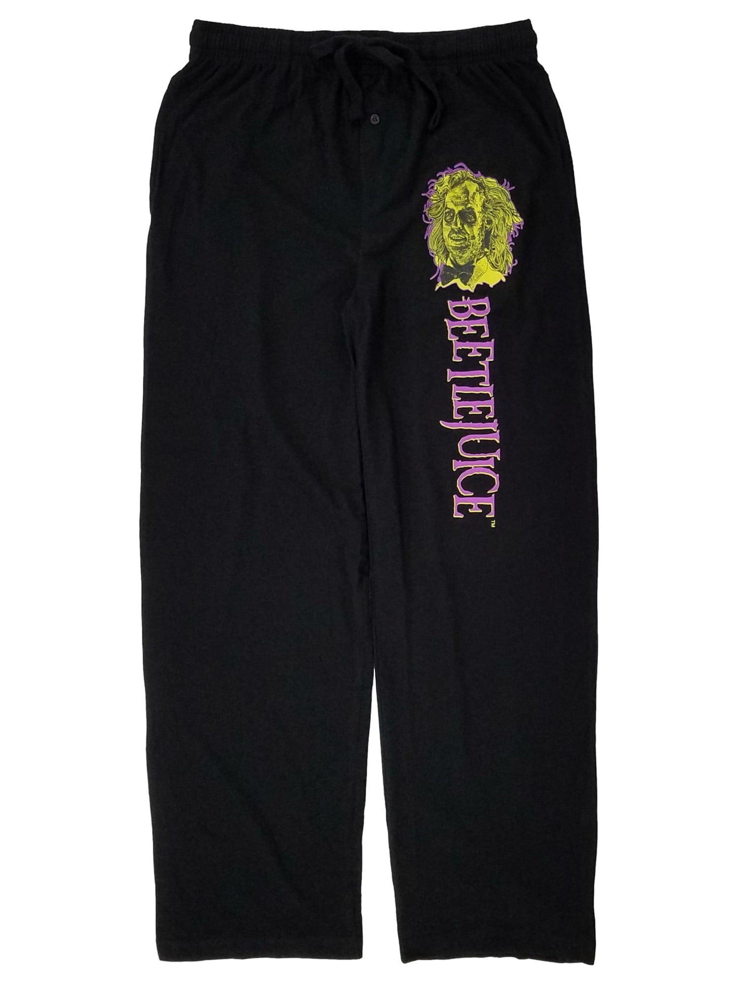 Beetlejuice Mens Black Sleep Pants Lounge Pants Pajama Bottoms Large