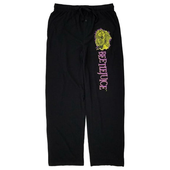 Beetlejuice Mens Black Sleep Pants Lounge Pants Pajama Bottoms Medium