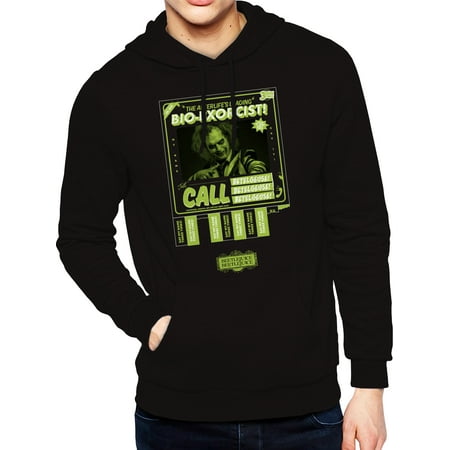 Beetlejuice, Mens Graphic Print Pull Over Hoodie, Call Bio Exorcist, Sizes S-3XL