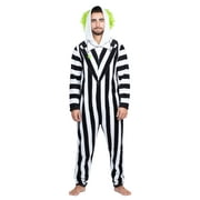 Beetlejuice Mens Onesie Pajama Costume Union Suit, Stipes, Size: 2X, Warner Brothers
