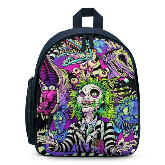 Beetlejuice Mini Backpacks Cute Cartoon Casual Small Bookbag Fashion Laptop Bag Daypack for Travel Hiking School