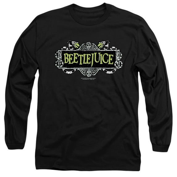 Beetlejuice Movie Logo Unisex Adult Long-Sleeve T Shirt,Black, 3X-Large