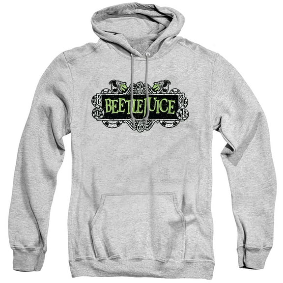 Beetlejuice Movie Logo Unisex Adult Pull-Over Hoodie,Athletic Heather, Small