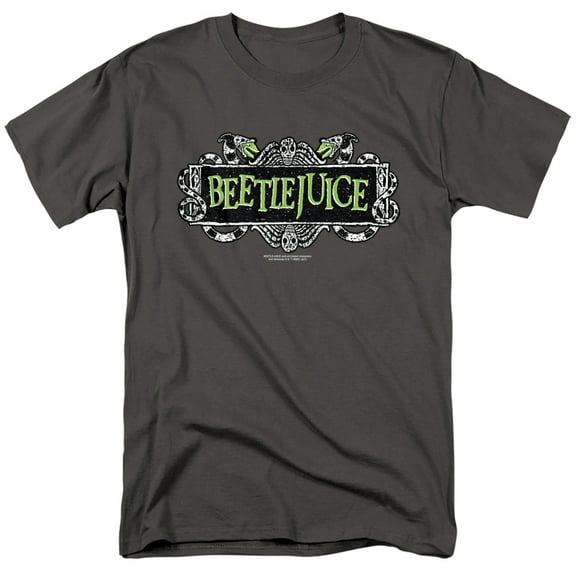 Beetlejuice Movie Logo Unisex Adult T-Shirt, Charcoal, Large