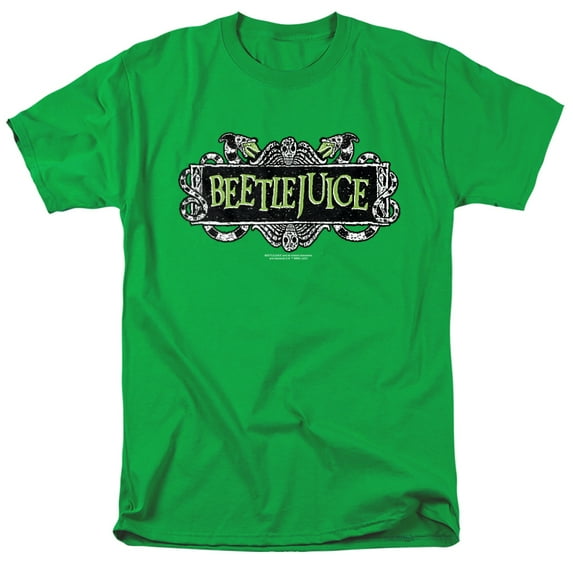 Beetlejuice Movie Logo Unisex Adult T-Shirt, Kelly Green, 2X-Large